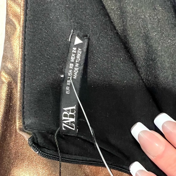 🤎❤️‍🔥Zara Metallic Bronze STUNNING Halterneck Midi Dress🤎❤️‍🔥SZ XS-NWT - Picture 13 of 16